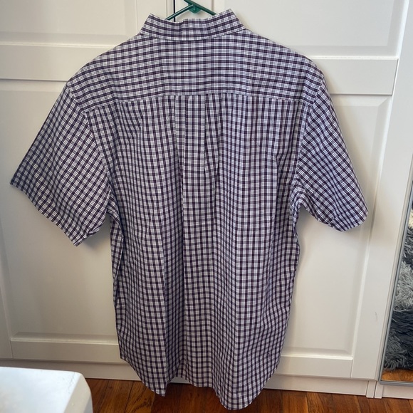 Arrow Mens Shirt Size L Blue Red White Checkered Summer Prep Short Sleeve - Picture 3 of 9
